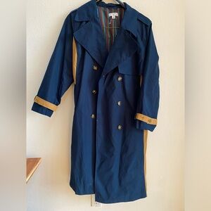 La Ligne Blue Trench Coat with Classic Design